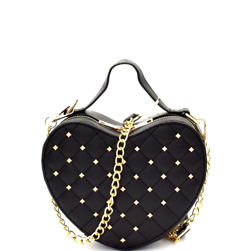 Black Heart-Shaped Crossbody Bag!